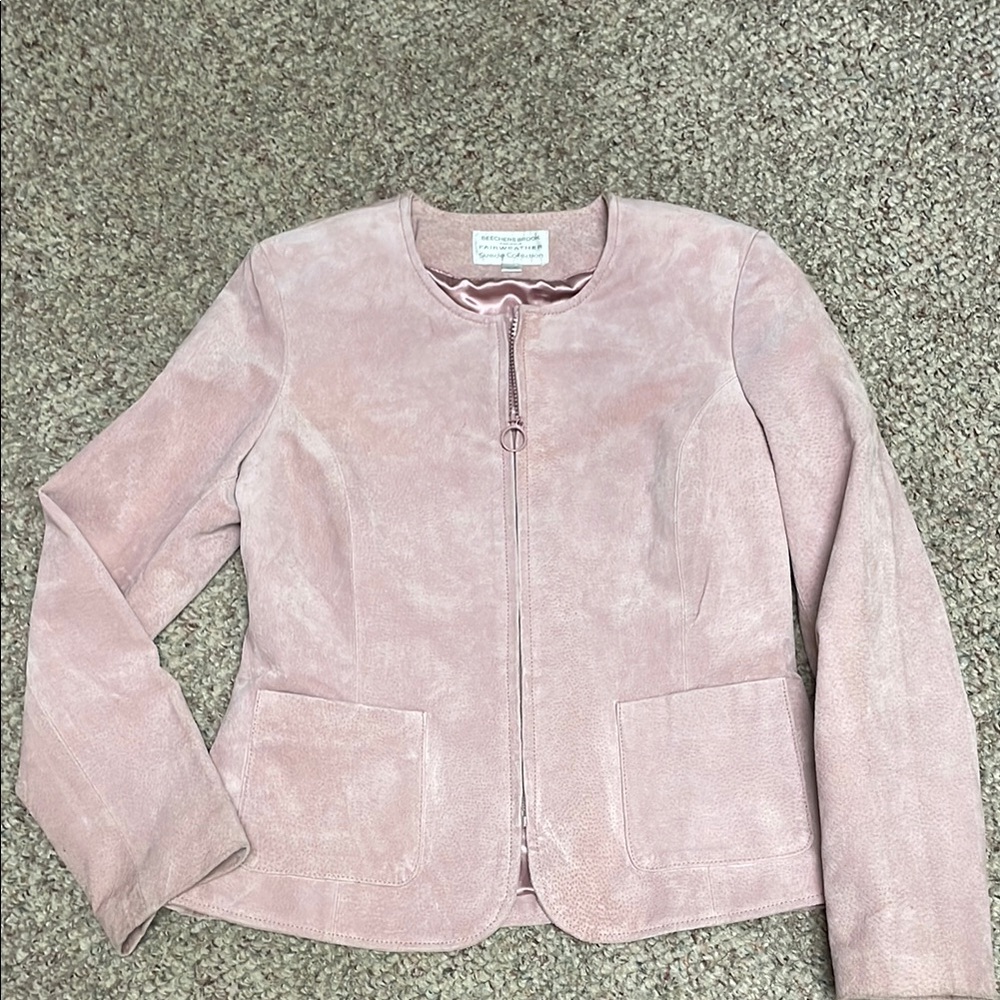 Vintage y2k suede pastel Pink jacket